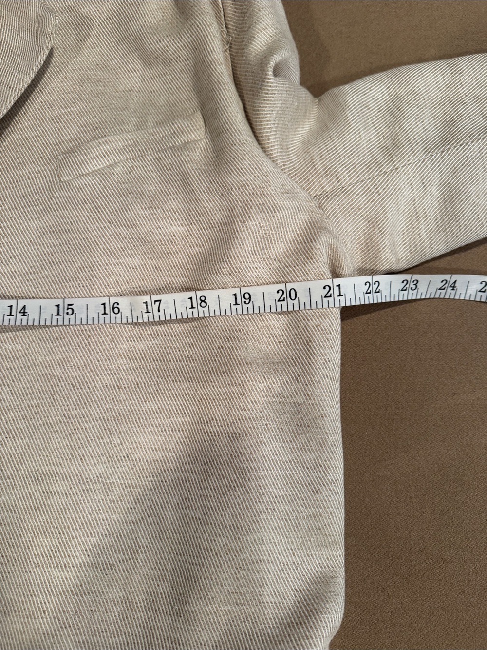 American Eagle Outfitters Cream Linen Blend Blazer - Picture 8 of 9
